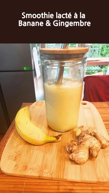 Smoothie lacté banane, concombre & gingembre — recette de Myla Adamsha
